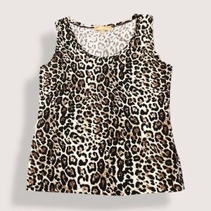 Ellen Tracy Leopard print sleeveless blouse